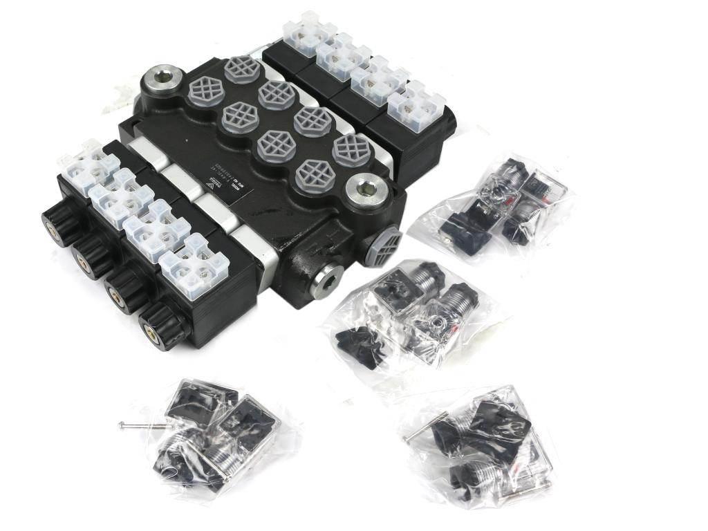 Rozdzielacz hydrauliczny 4-sekcyjny sterowany elektrycznie 12V 40L VOIMA - zdjęcie 2