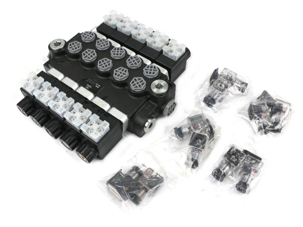 Rozdzielacz hydrauliczny 5-sekcyjny sterowany elektrycznie 12V 40L VOIMA - zdjęcie 2