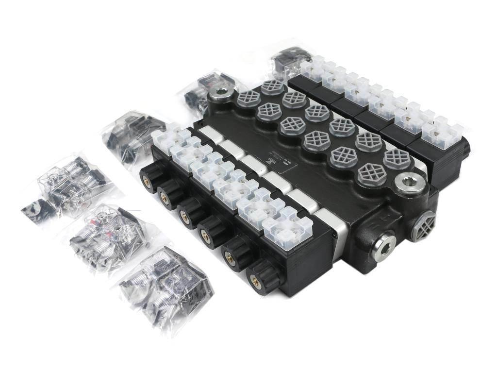 Rozdzielacz hydrauliczny 6-sekcyjny sterowany elektrycznie 12V 40L VOIMA - zdjęcie 2