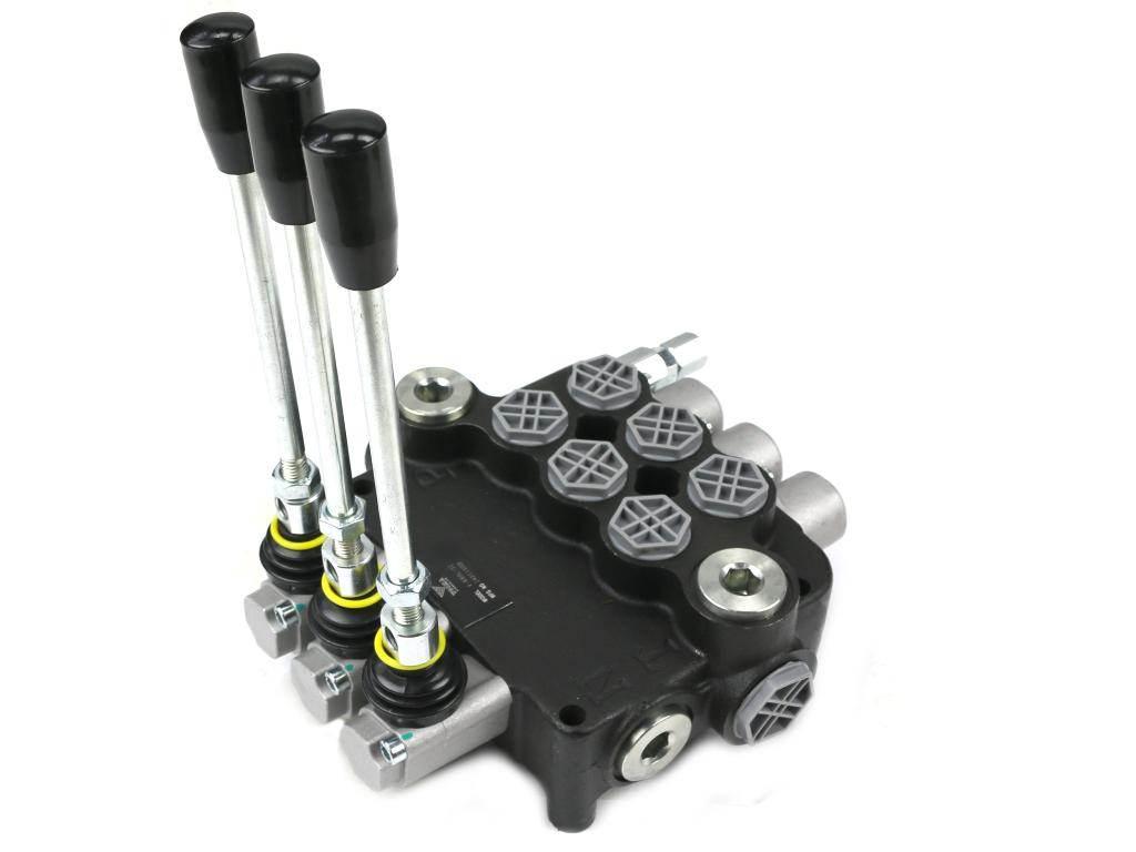 Rozdzielacz hydrauliczny 3-sekcyjny 80L z zatrzaskami VOIMA V-R80L-3Z
