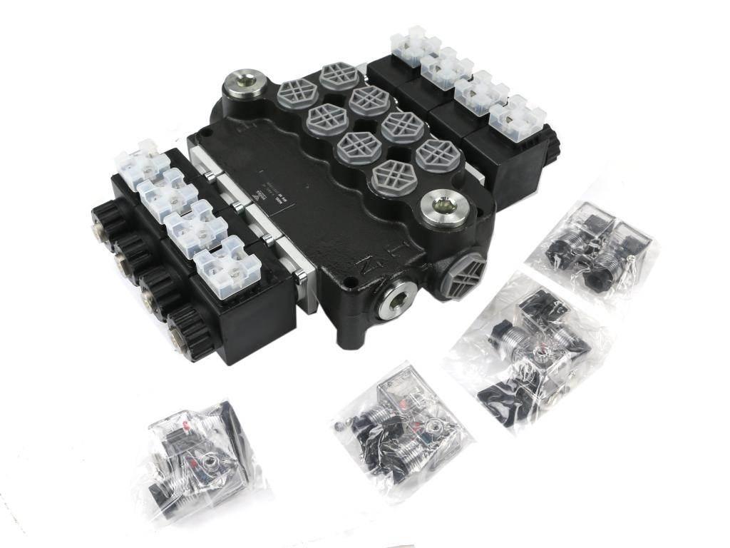 Rozdzielacz hydrauliczny 4-sekcyjny sterowany elektrycznie 12V 80L VOIMA - zdjęcie 2