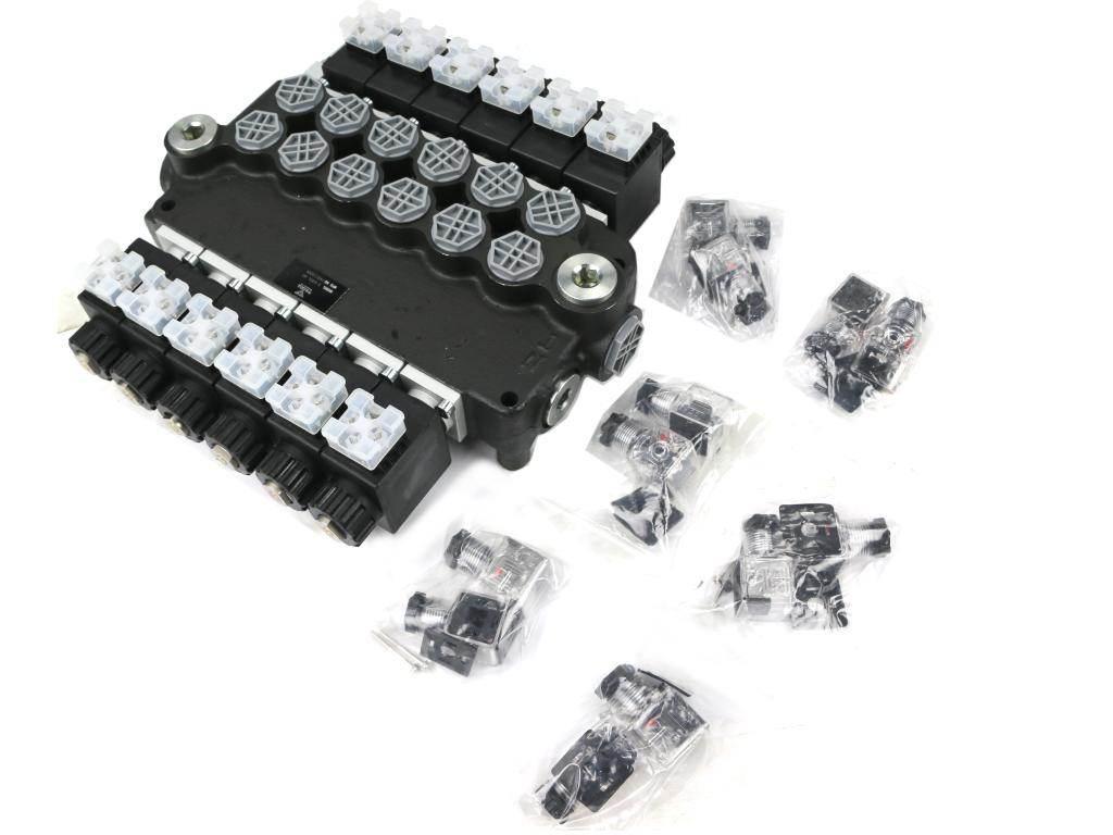 Rozdzielacz hydrauliczny 6-sekcyjny sterowany elektrycznie 12V 80L VOIMA