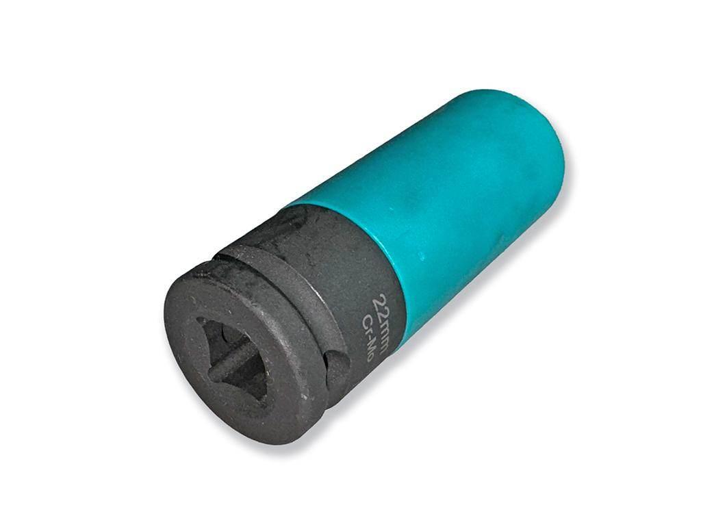 Nasadka udarowa 1/2 ze stali CrMo 22mm z magnesem i osłoną do felg aluminio