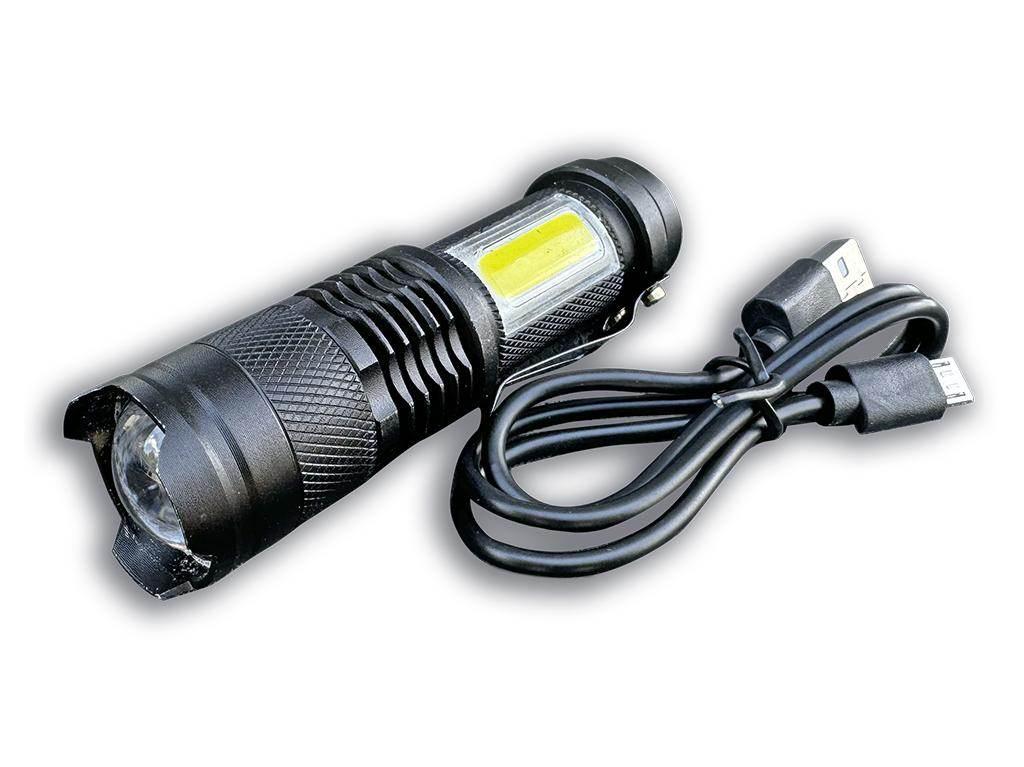 Latarka kompaktowa LED COB aluminiowa obudowa 200 lm z funkcją oświetlenia - zdjęcie 2