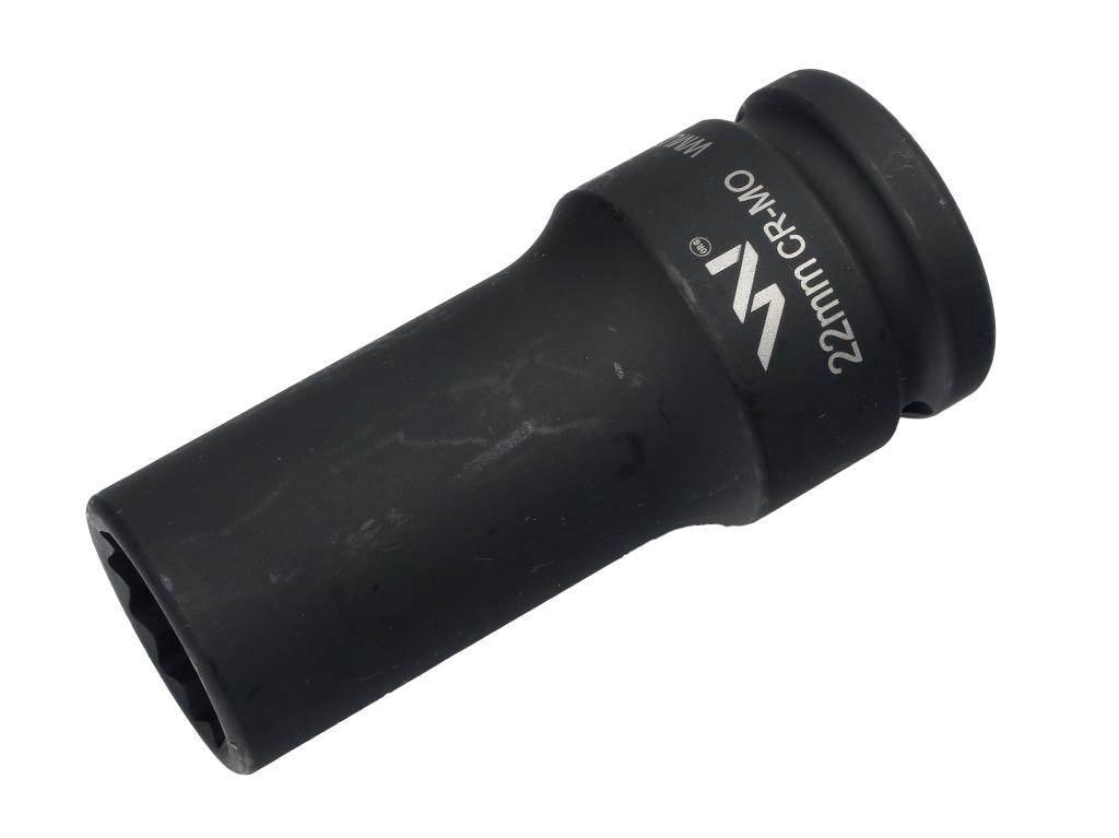 Nasadka udarowa 3/4" dwunastokątna ze stali CrMo 22mm bardzo długa D90 SLIM
