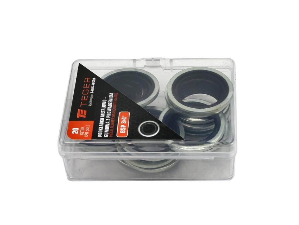 Podkładka metalowo gumowa z prowadzeniem BSP 3/4" TEGER 20szt T-PMG-PPG3/4 - zdjęcie 2