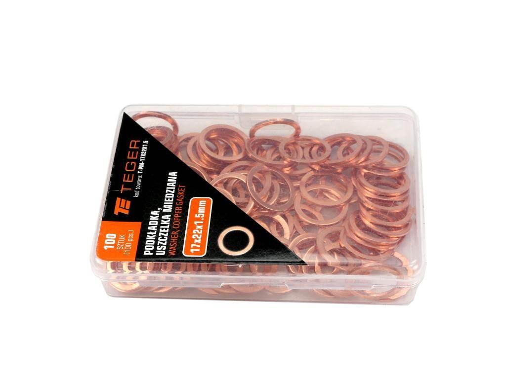 Podkładka. uszczelka miedziana 17x22x1.5 TEGER 100szt T-PM-17X22X1.5 - zdjęcie 2