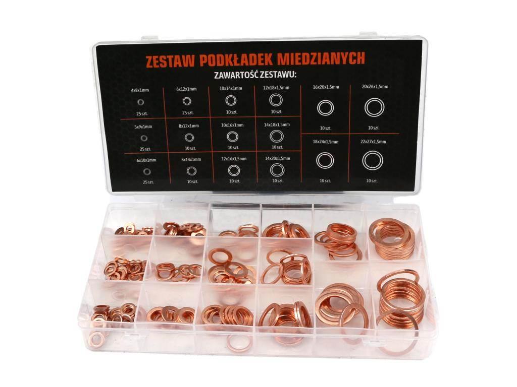Zestaw podkładek miedzianych 220szt TEGER T-ZES-PM-M