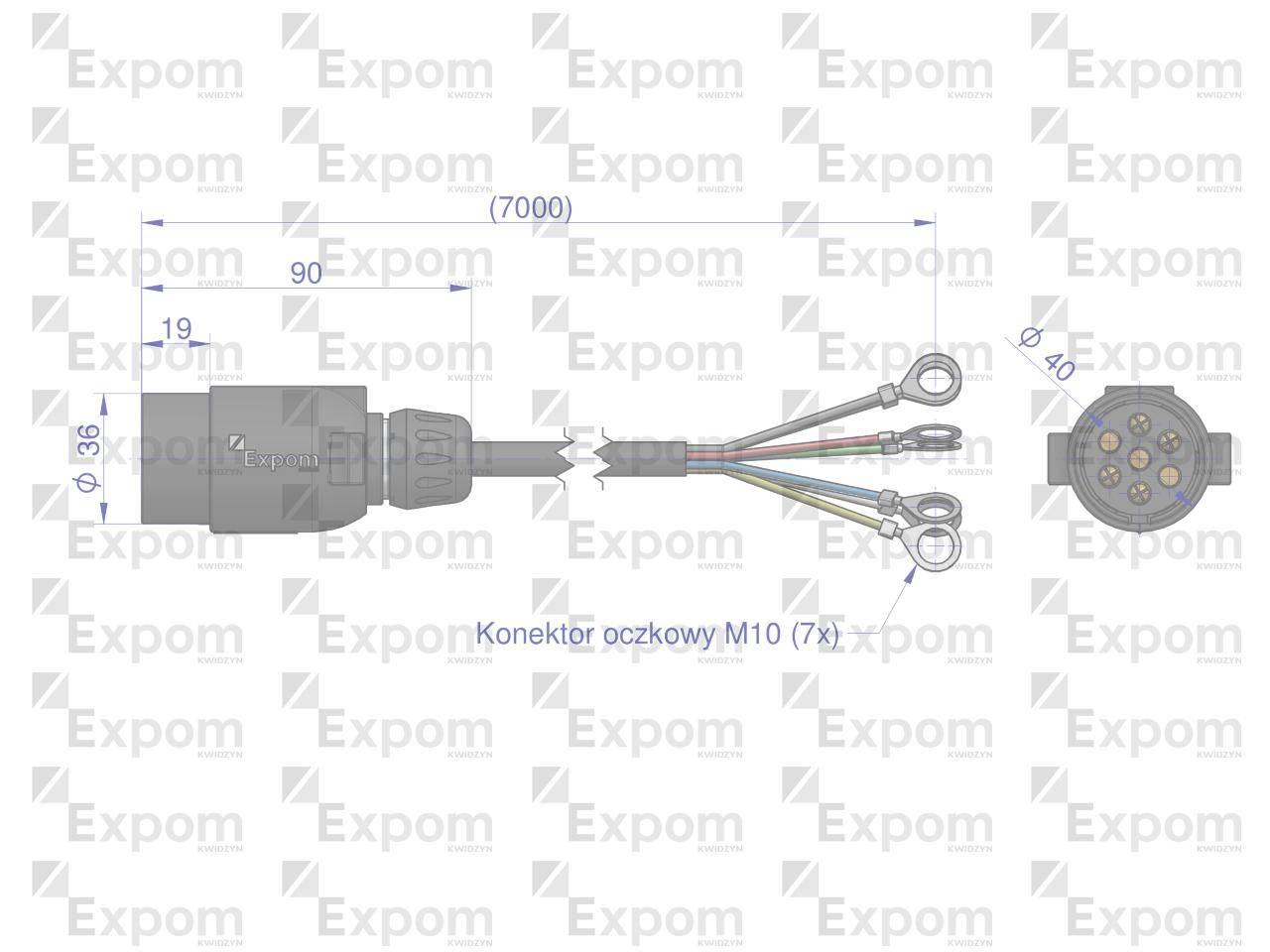 Złącze elektryczne 7x7 typu wtyczka złącze EXPOM KWIDZYN eu ZEWZ7X7EX - zdjęcie 2