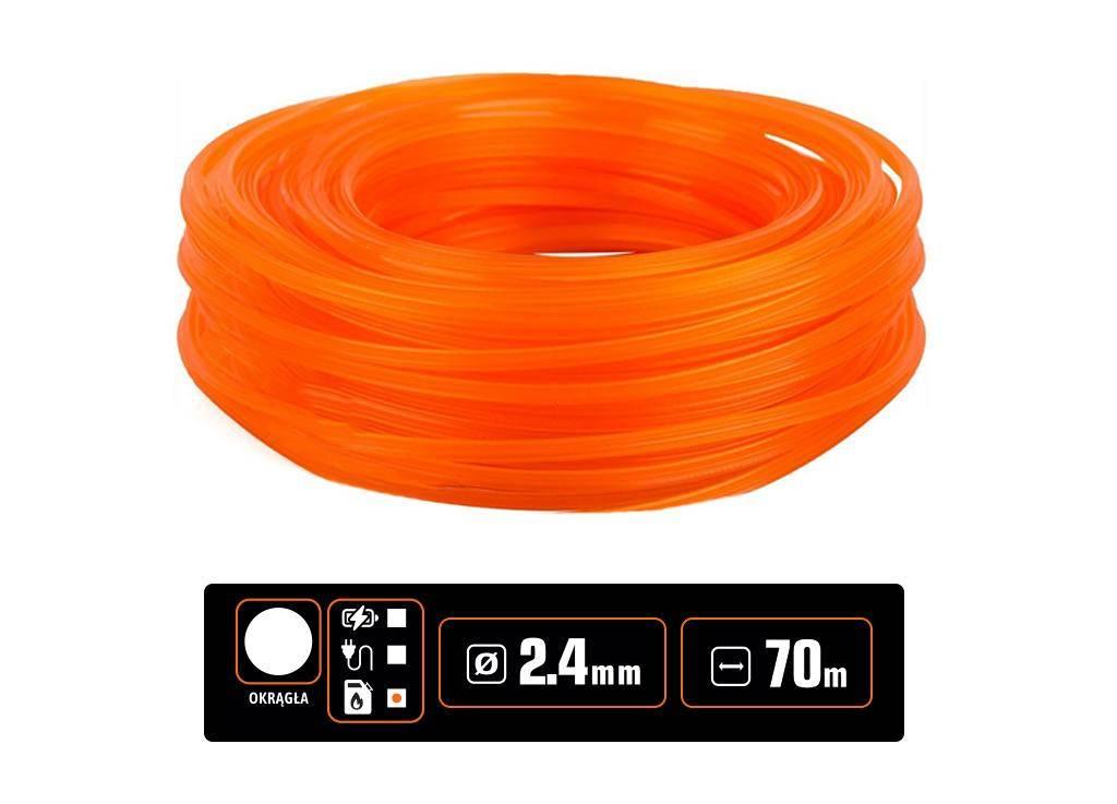 Żyłka tnąca do podkaszarek / Okrągła / 2.4 mm / 70 m / TEGER T-O-ZPO-2.4D - zdjęcie 2