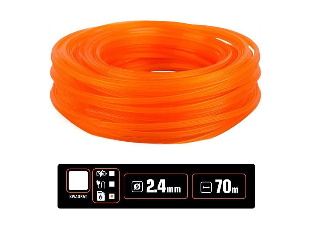 Żyłka tnąca do podkaszarek / Kwadrat / 2.4 mm / 70 m / TEGER T-O-ZPK-2.4D - zdjęcie 2