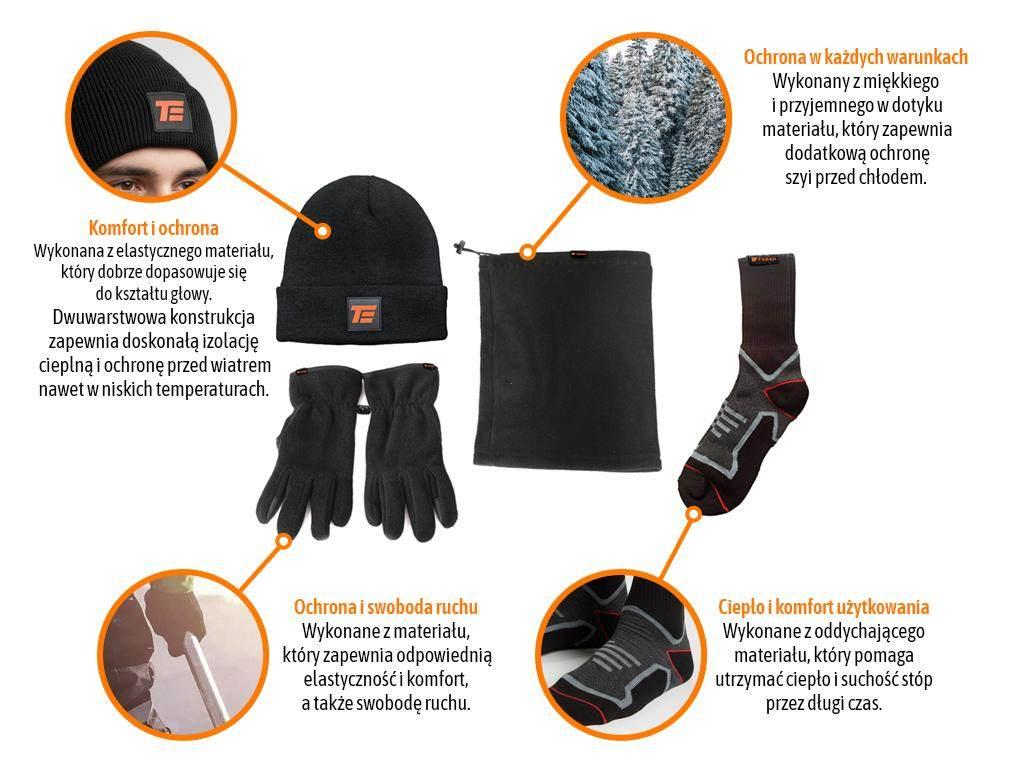 Zestaw zimowy - Komfort i Ochrona 3M, (4 części: czapka, komin, rękawiczki, - zdjęcie 2
