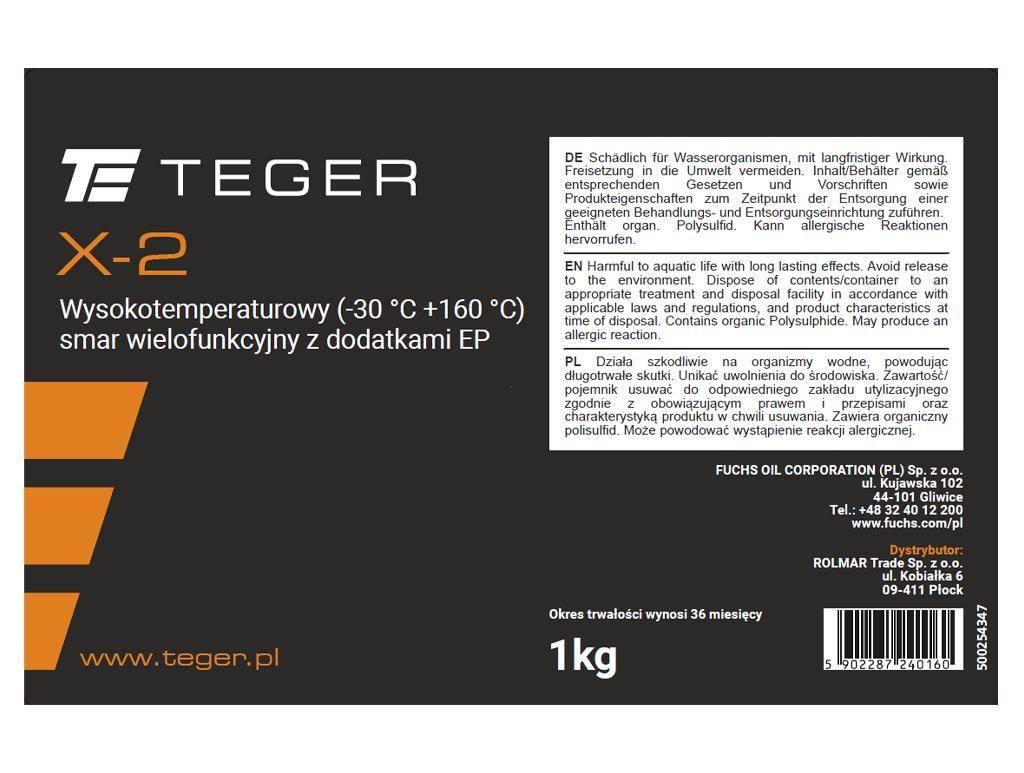 Smar wielofunkcyjny wysokotemperaturowy z dodatkami EP TEGER X-2, opakowani - zdjęcie 2