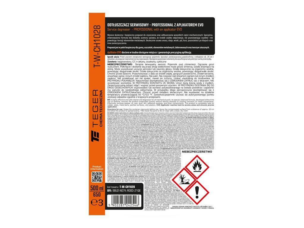 Odtłuszczacz serwisowy PROFESSIONAL z aplikatorem EVO, 500ml, Teger - zdjęcie 3