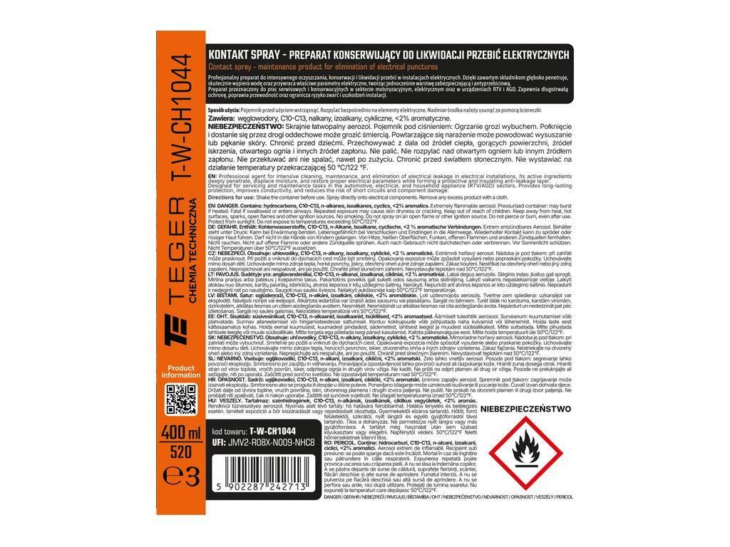 Kontakt spray - preparat konserwujący do likwidacji przebić elektrycznych, - zdjęcie 3