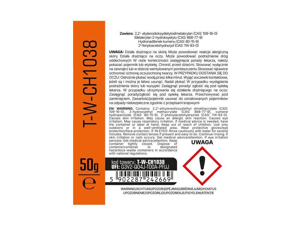 Klej do gwintów rurowych MEDIUM - żółty, 50g, Teger T-W-CH1038 - zdjęcie 3