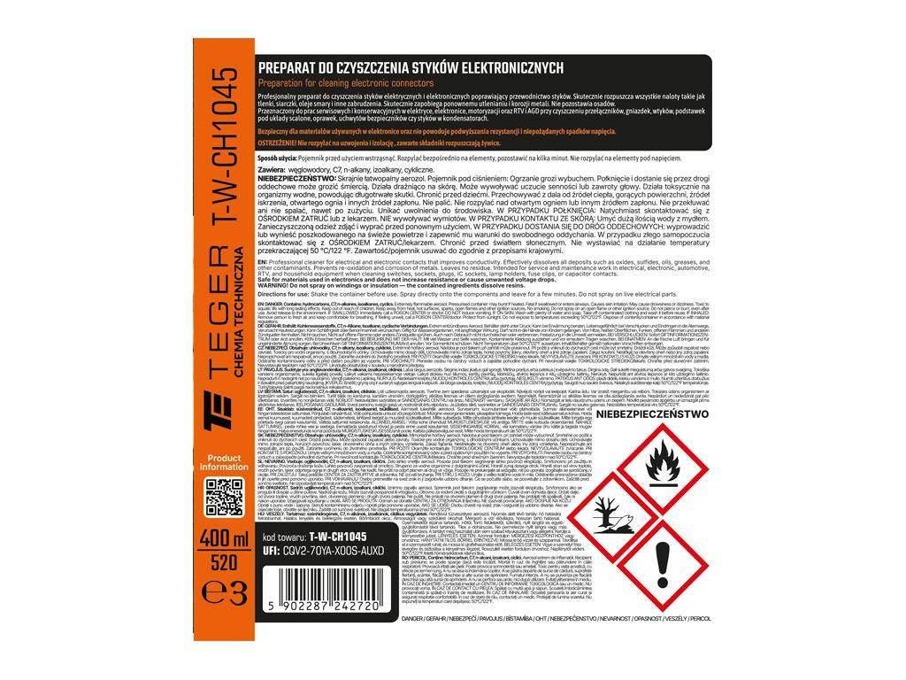 Preparat do czyszczenia styków elektronicznych, 400ml, Teger T-W-CH1045 - zdjęcie 3