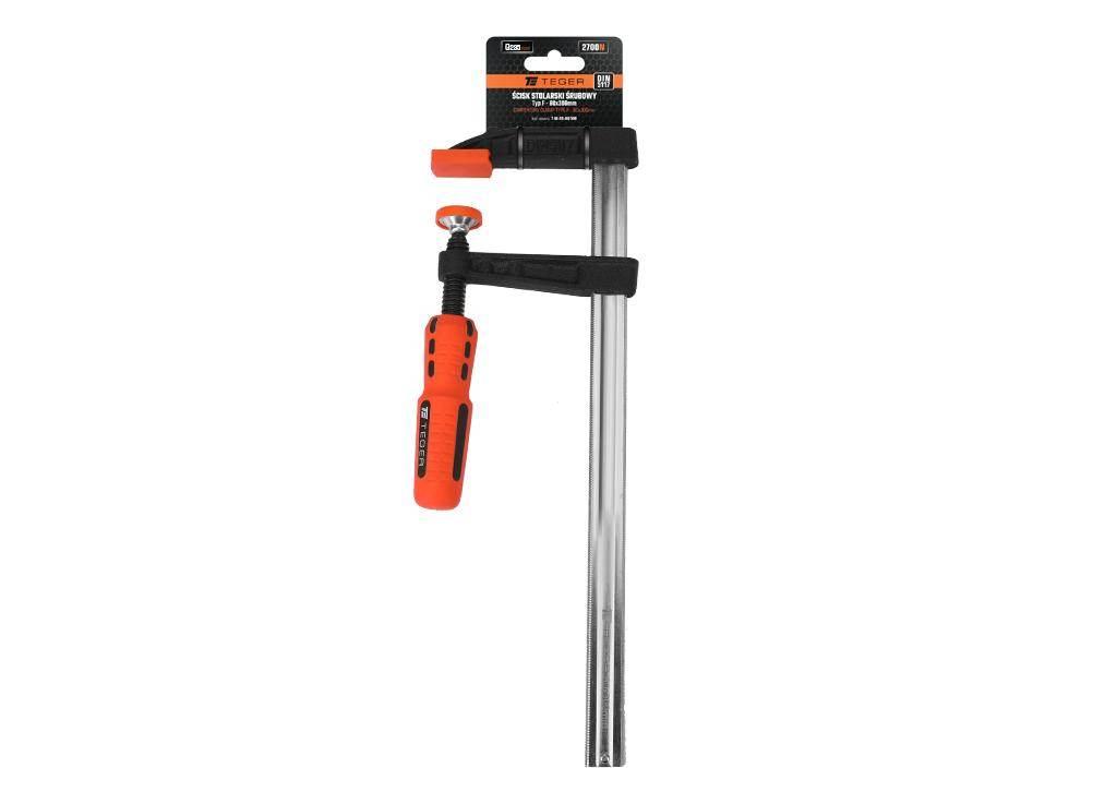 Ścisk stolarski śrubowy, TYP F 80x300 mm, Teger T-W-SS-80/300