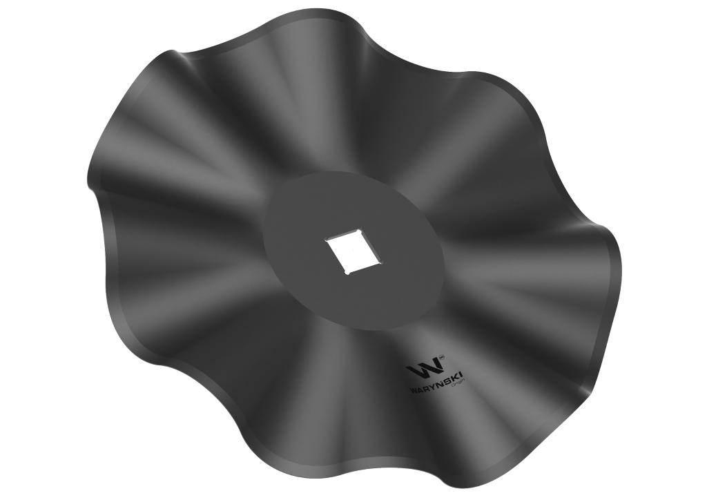 Talerz, prosty falowany gruba fala 510 otwór 40x40 grubość 5 mm stal borowa