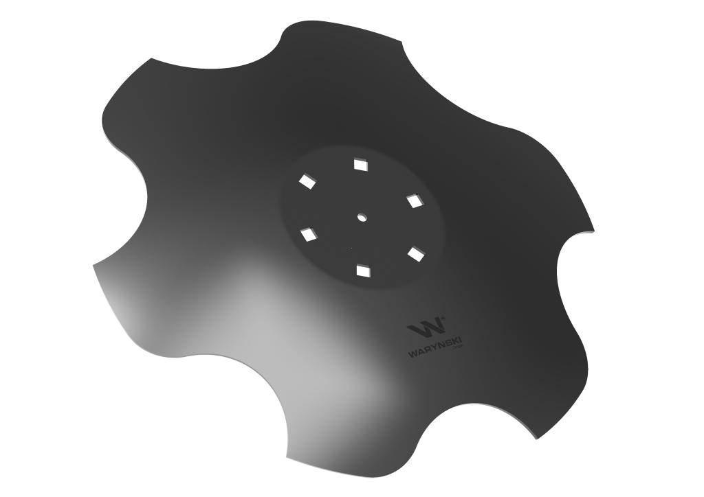 Talerz, skrajny lewy fi 510 mocowanie 6/120 grubość 3,5 mm stal borowa, War