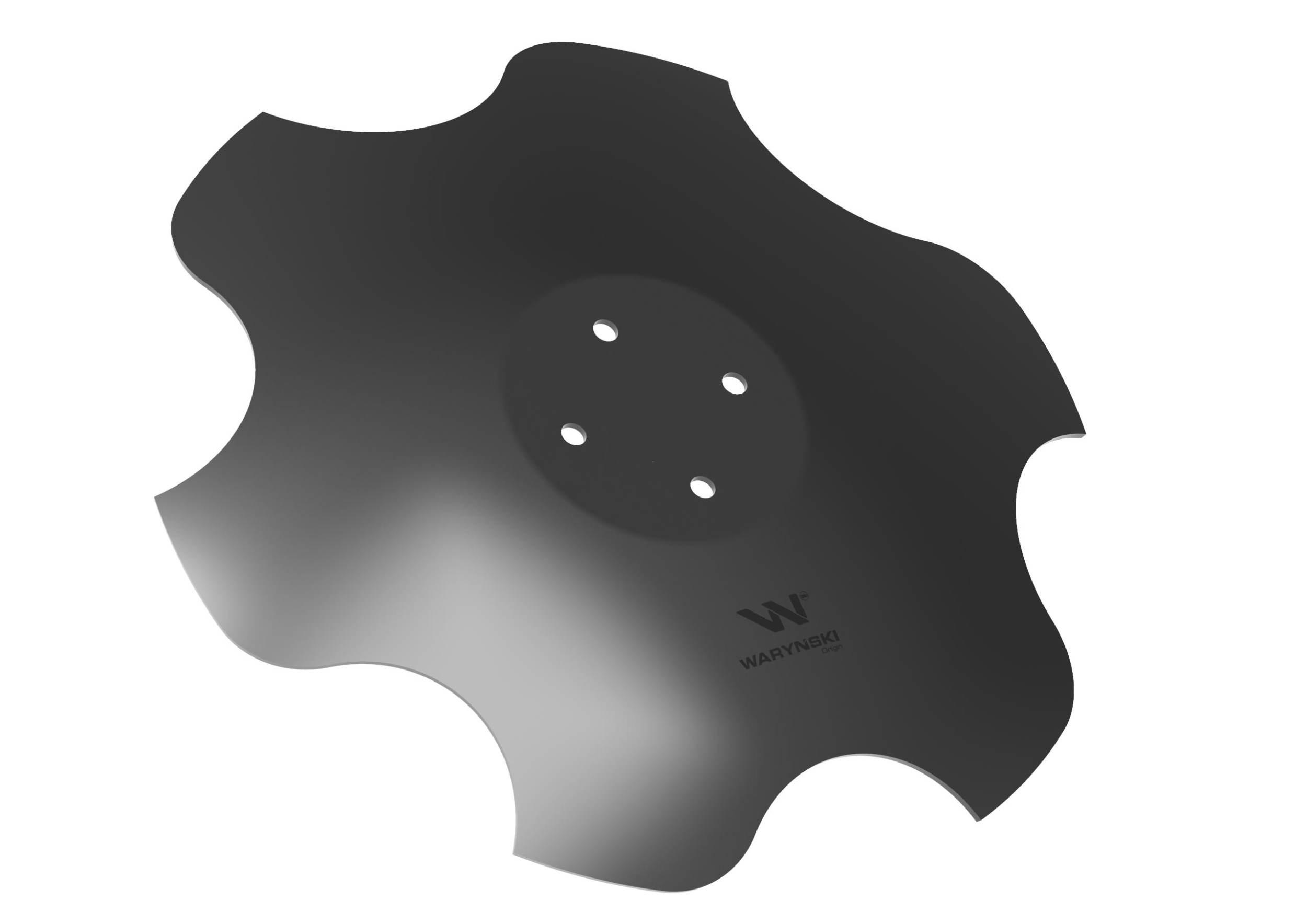 Talerz, skrajny lewy fi 510 mocowanie 4/98 grubość 4 mm stal borowa, Waryńs
