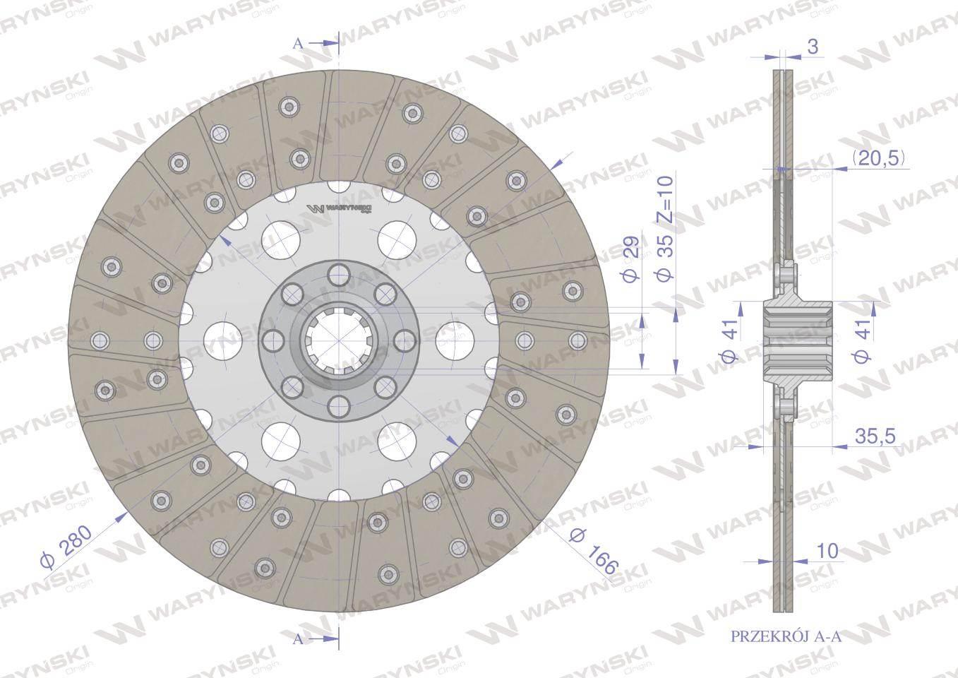 Tarcza sprzęgła New Holland 80400008 WARYŃSKI 80400008W - zdjęcie 3