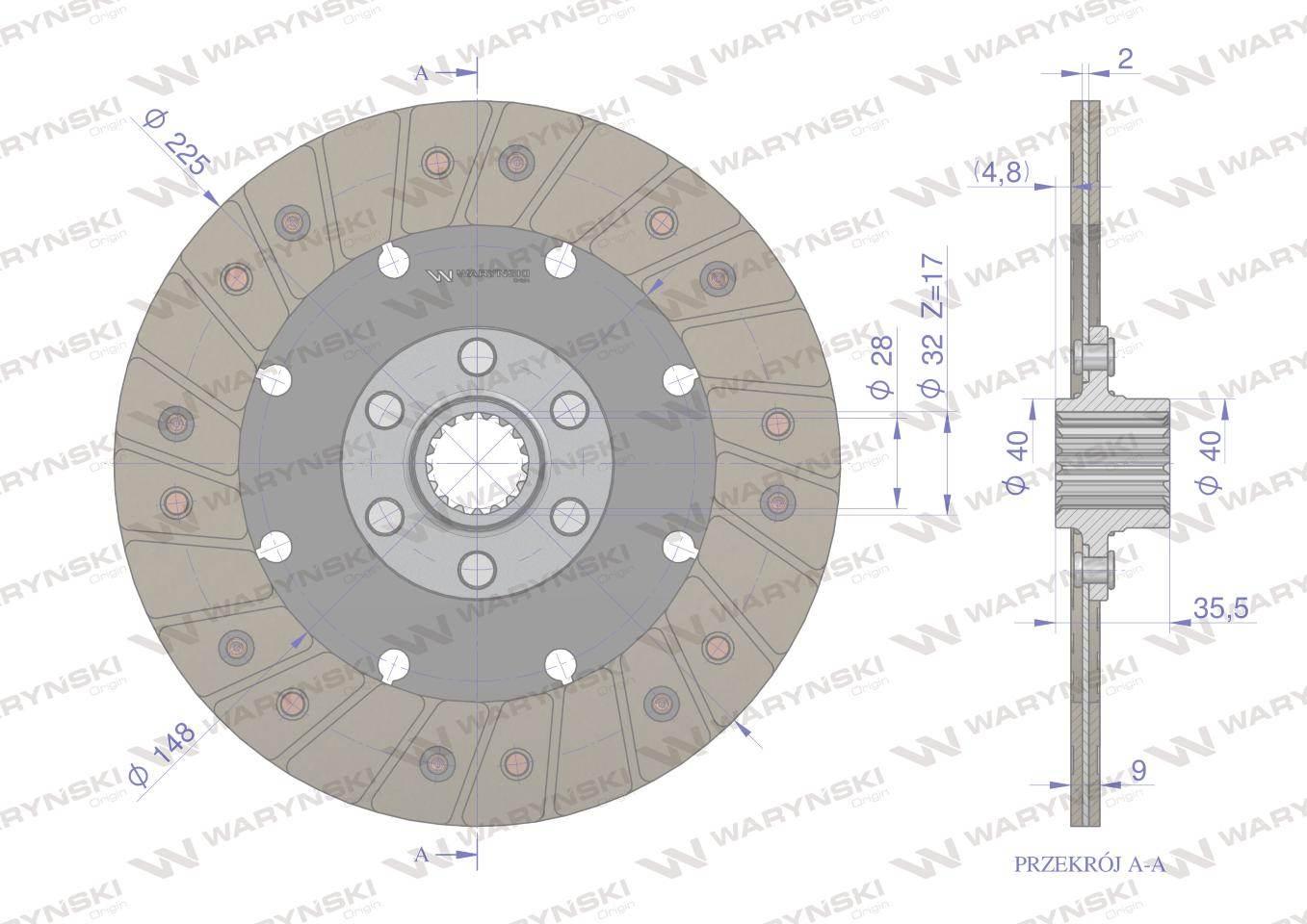 Tarcza sprzęgła Claas, Deutz 2940369 WARYŃSKI 2940369W - zdjęcie 3