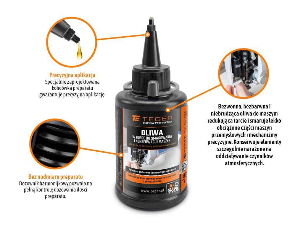 Oliwa w tubce - do smarowania i konserwacji maszyn, 70 ml, Teger szt) - zdjęcie 2