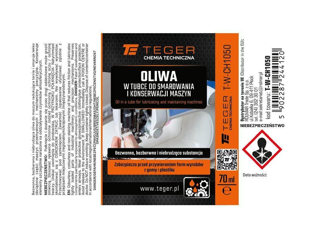 Oliwa w tubce - do smarowania i konserwacji maszyn, 70 ml, Teger szt) - zdjęcie 3