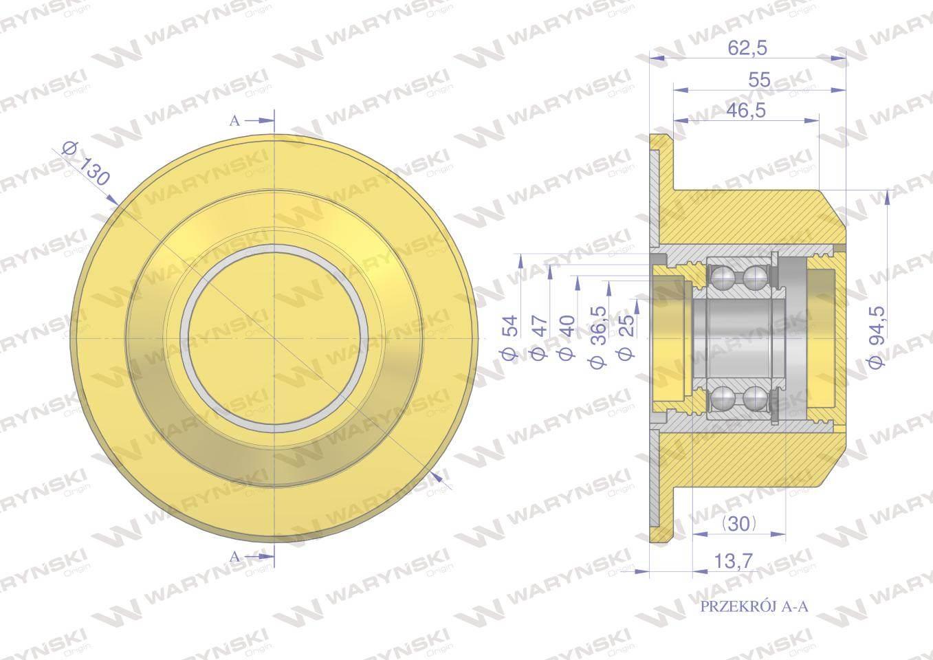 Rolka, podporowa PU 95x62.5x25, zastosowanie 27584610 08800315 Grimme, Wary - zdjęcie 2