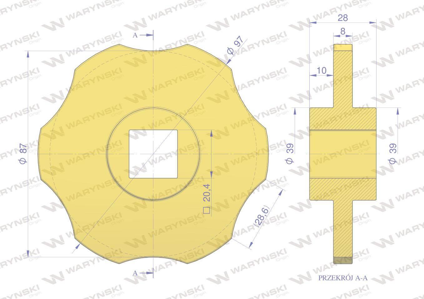 Tarcza, sortująca wcięta 99 x 28 x 21 mm, zastosowanie 08800251 Grimme, War - zdjęcie 2