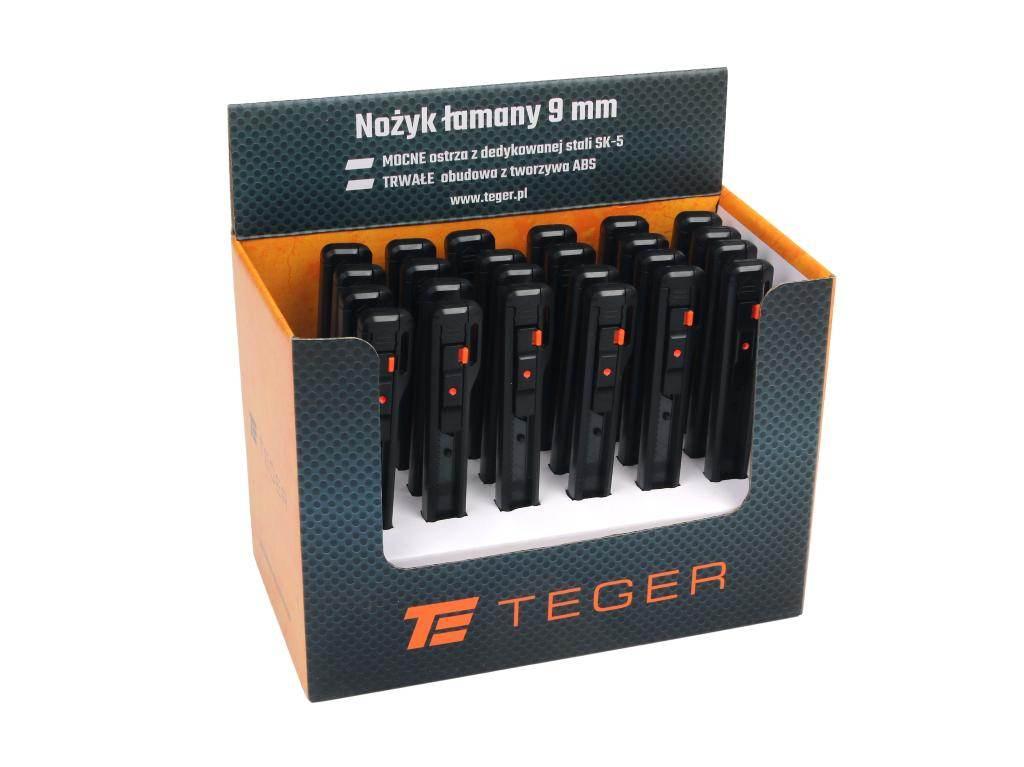Nożyk łamany, ostrze 9mm ze stali SK2 w obudowie z tworzywa ABS sprzedawane