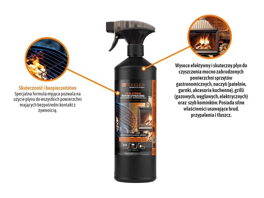 Płyn do czyszczenia szyb kominkowych, piekarników i grili EXTRA STRONG, 1l - zdjęcie 2