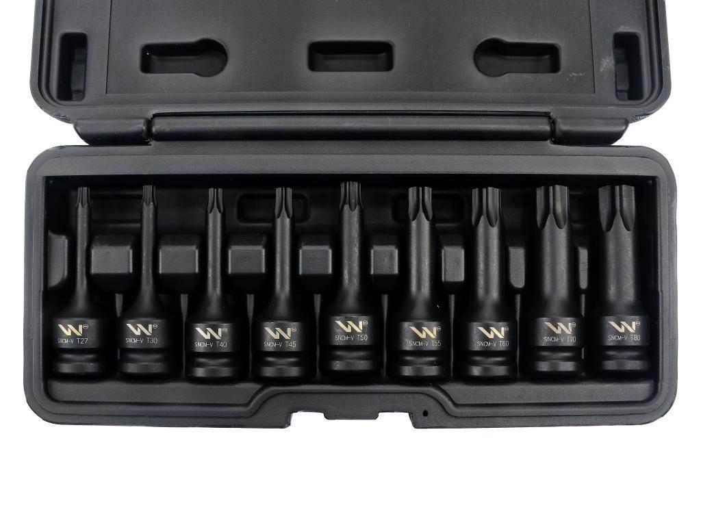 Zestaw nasadek udarowych 1/2 typu STAR TORX 9 el. ze stali CrMo, Waryński - zdjęcie 3