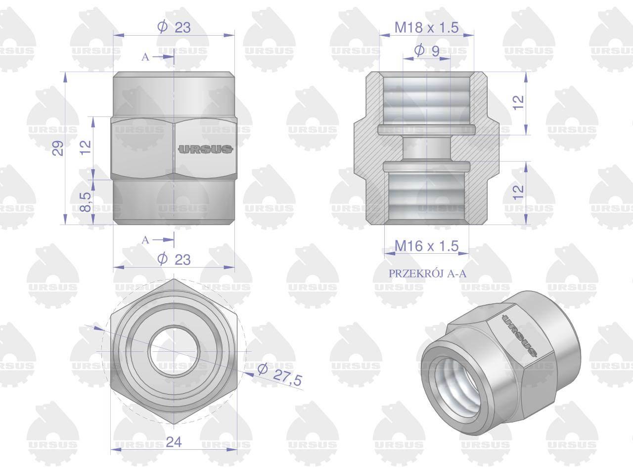 Redukcja kranu paliwa 42310190 C-328 ORYGINAŁ URSUS 42310190U - zdjęcie 5
