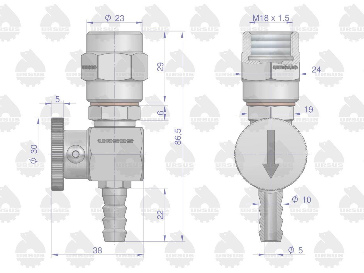 Kran paliwa C-328 ORYGINAŁ URSUS 42310200U - zdjęcie 6