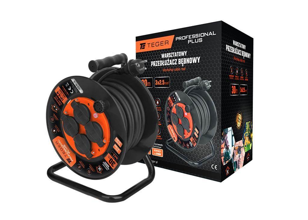 Przedłużacz bębnowy, warsztatowy PROFESSIONAL, 3X2,5mm, IP44, H05RR-F, cert