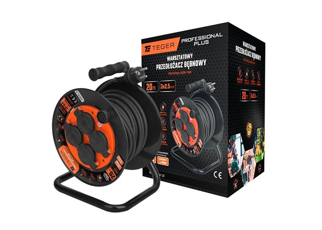Przedłużacz bębnowy, warsztatowy PROFESSIONAL, 3X2,5mm, IP44, H05RR-F, cert