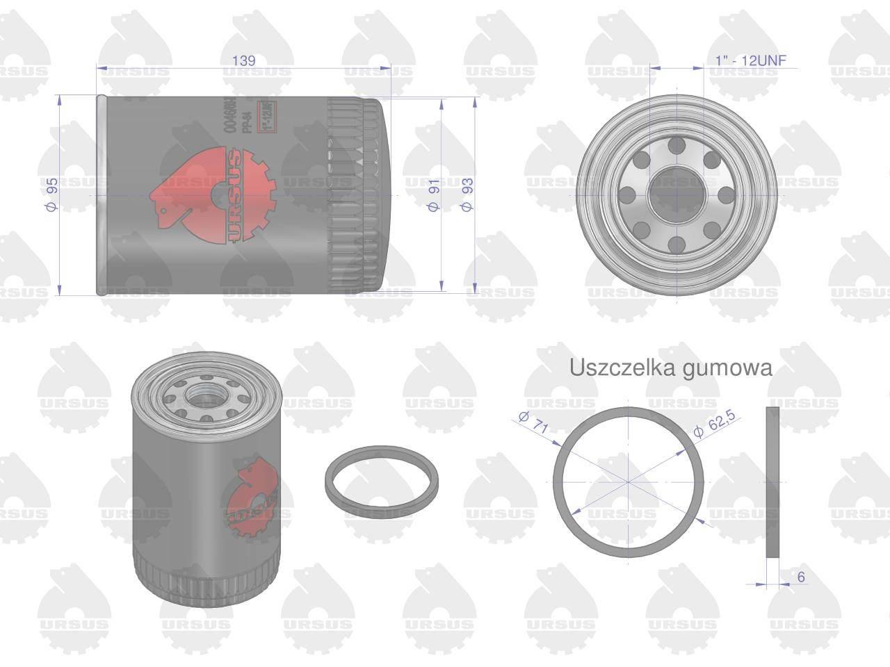 Filtr oleju PP-84, PP84, PP-8.4 C-330, C-360 ORYGINAŁ URSUS , 12szt - zdjęcie 4