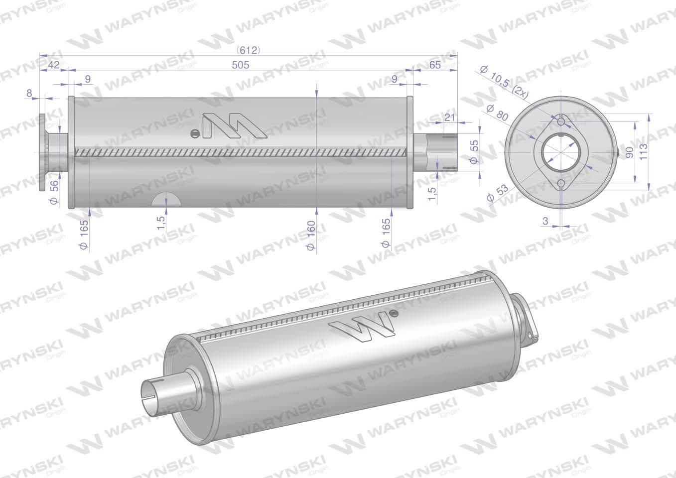 Tłumik Bizon (puszka nie kompletny) INOX WARYŃSKI 5040390070-1PIW - zdjęcie 3