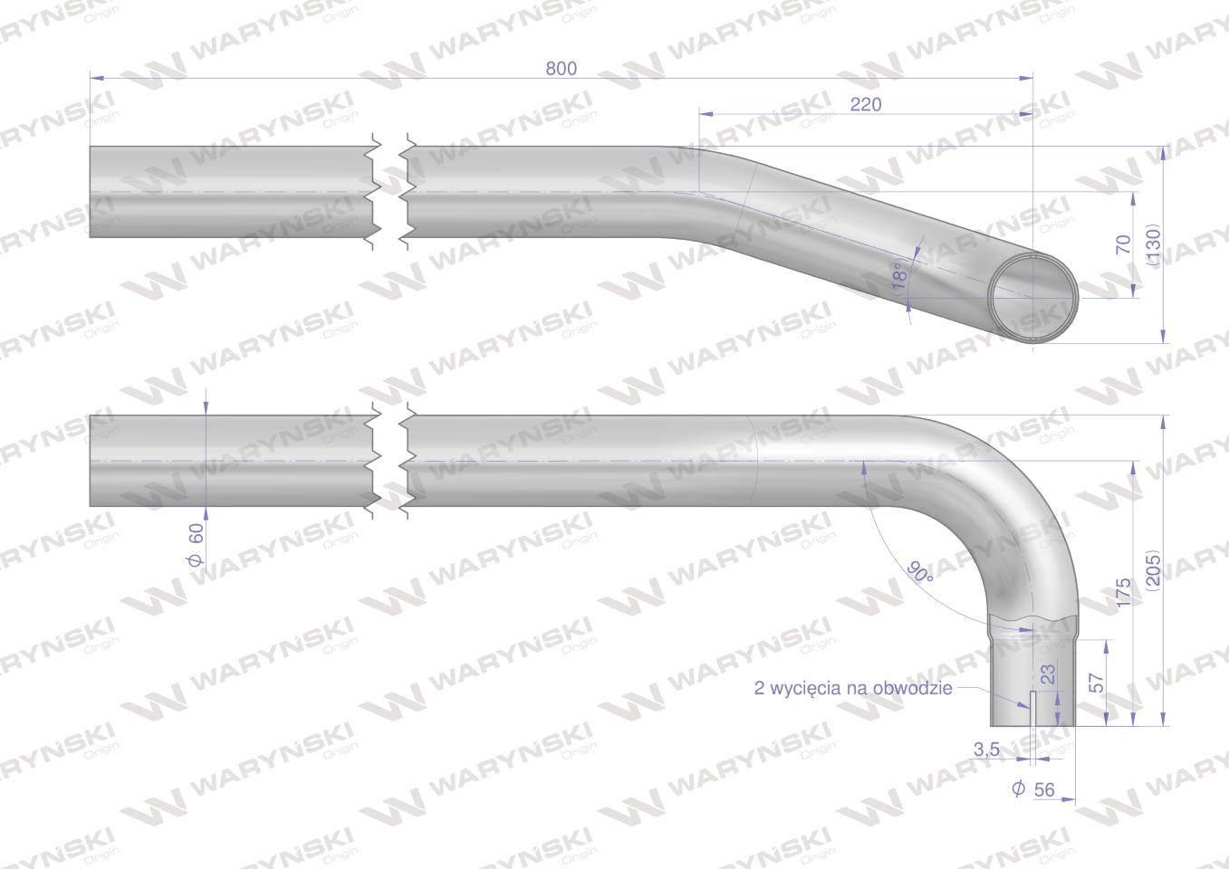 Rura do tłumika 5040390070.1p prosta bizon INOX Waryński 5040390070-3PIW - zdjęcie 3