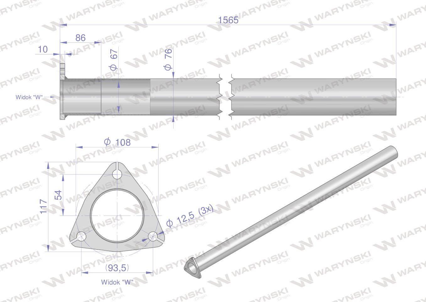 Rura C-385 TURBO ( prosta ) INOX WARYŃSKI 89014040RPIW - zdjęcie 3