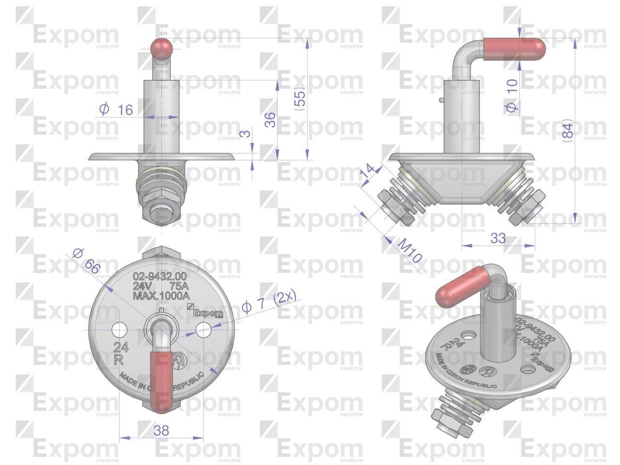 Odłącznik akumulatora M-10 75A C-385 EXPOM KWIDZYN 80350967EX - zdjęcie 2