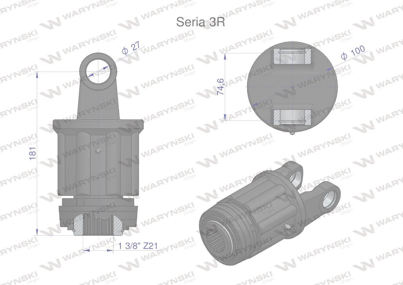 Sprzęgło, zapadkowe wału 900Nm Seria 3R 1 3/8 - Z21, Waryński WR223333 - zdjęcie 3