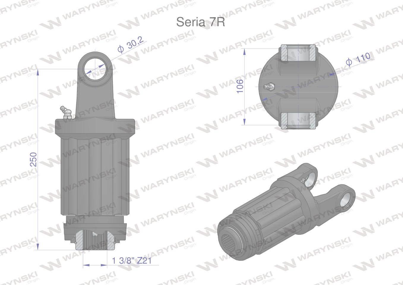 Sprzęgło, zapadkowe wału 1500Nm Seria 7R 1 3/8 - Z21, Waryński WR223733 - zdjęcie 3