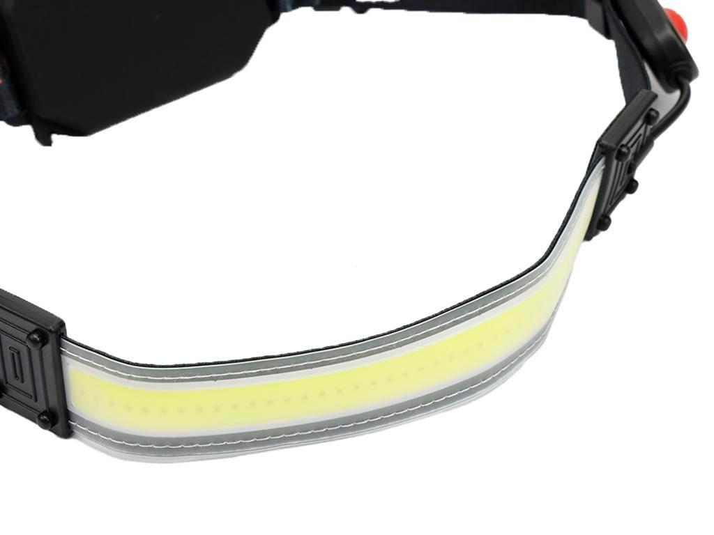 Latarka czołówka, paskowa SOFT LED COB 450lm z funkcją RED z tyłu ładowana - zdjęcie 3