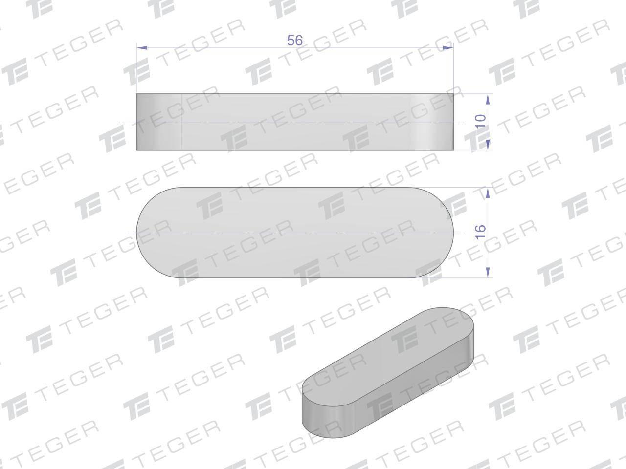 Wpust pryzmatyczny 16x10x56 TEGER, 10szt T-WPP-16X10X56 - zdjęcie 2
