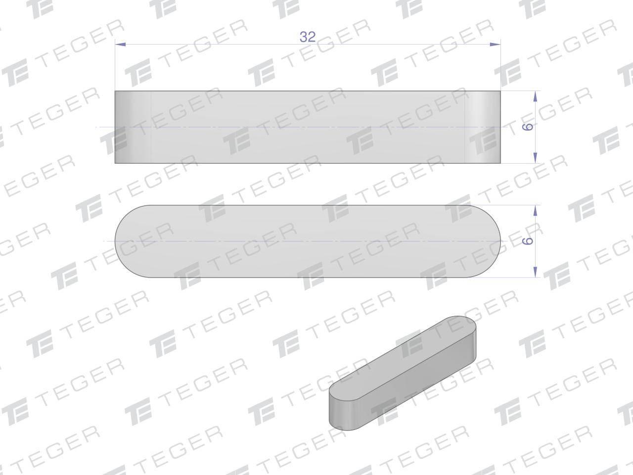 Wpust pryzmatyczny 6x6x32 TEGER, 10szt T-WPP-6X6X32 - zdjęcie 2