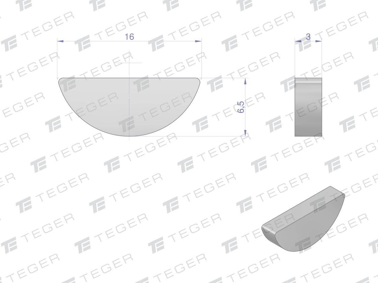 Wpust czółenkowy 3x6.5 TEGER, 10szt T-WPC-3X6.5 - zdjęcie 2