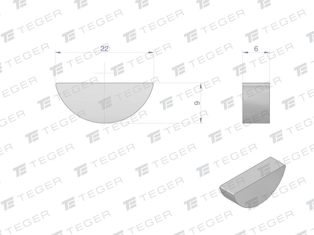 Wpust czółenkowy 6x9 TEGER, 10szt T-WPC-6X9 - zdjęcie 2